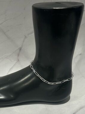 Silver paper clip Chain Link Anklet
